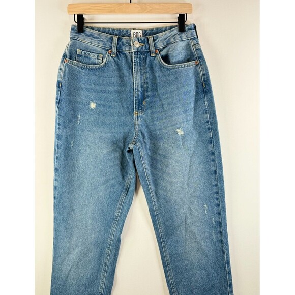 BDG Womens Jeans Blue Denim Mom High Rise Distressed Tapered Medium Wash Size 27 - Picture 4 of 8